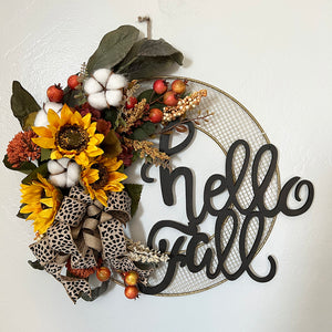 Sunflower Hello Fall Wreath