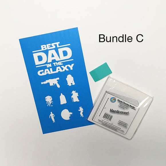 Best Dad in the Galaxy Silk Mesh Adhesive Stencil and Board Book Bundle C