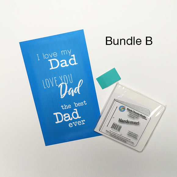 Love You Dad Silk Mesh Adhesive Stencil and Board Book Bundle B