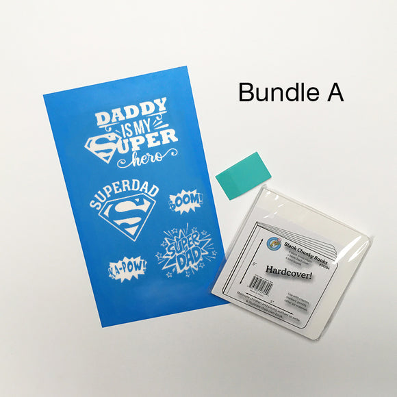 Super Dad Silk Mesh Adhesive Stencil and Board Book Bundle A