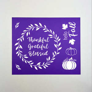 Thankful Grateful Blessed Silk Mesh Adhesive Stencil