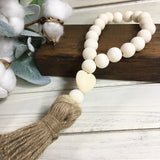 Wood Bead Garland with Tassel