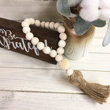 Wood Bead Garland with Tassel