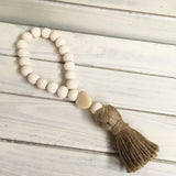 Wood Bead Garland with Tassel